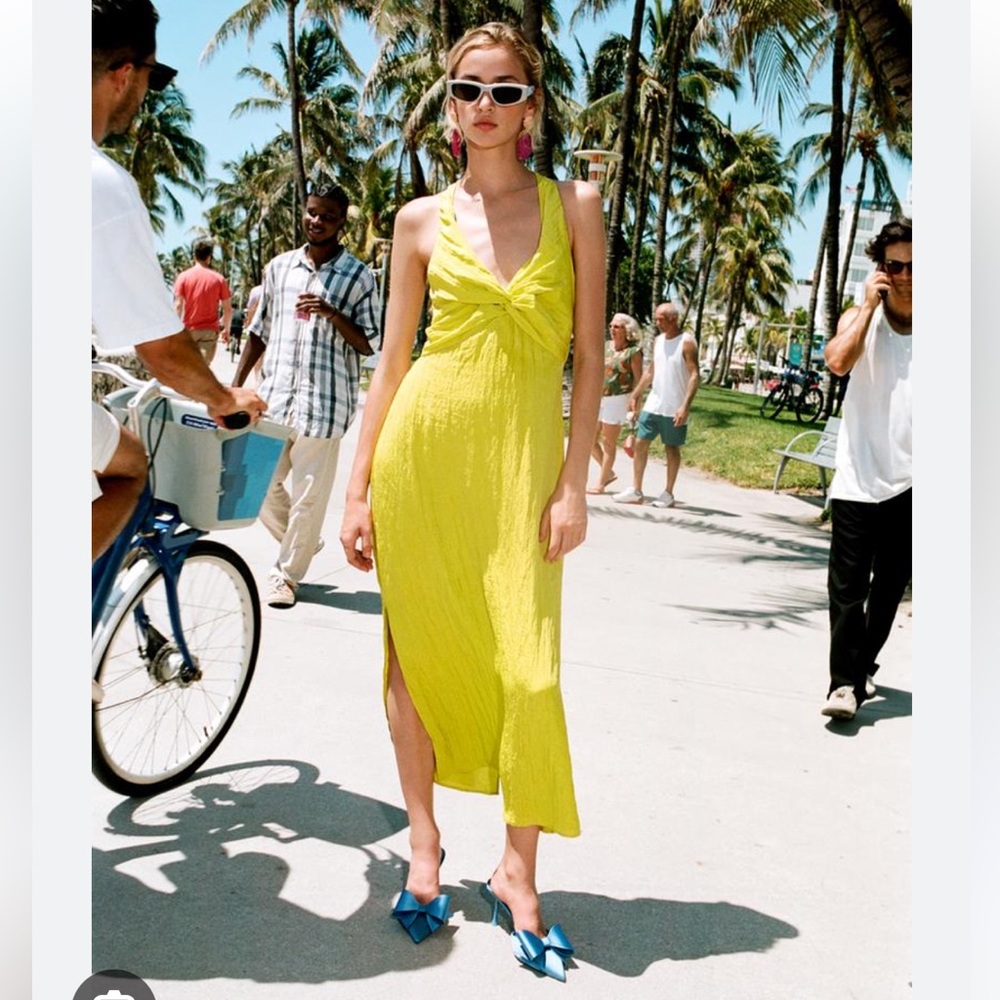 Zara Yellow Midi Dress